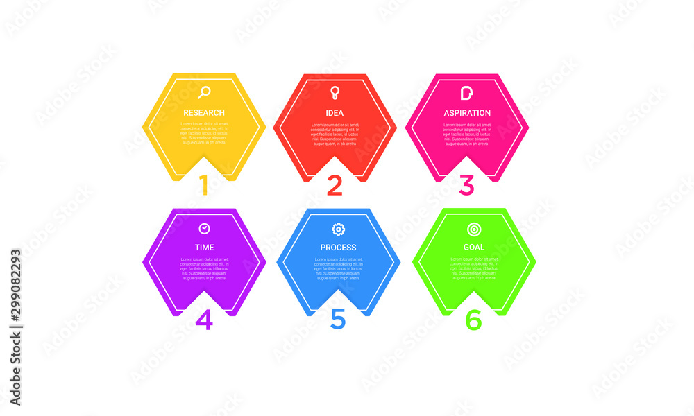 Vector hexagon Infographic stack chart design with icons and 6 options or steps. for business concept. Can be used for presentations banner, workflow layout, process diagram, flow chart Vector hexagon Infographic stack chart design with icons and 6 options or steps. for business concept. Can be used for presentations banner, workflow layout, process diagram, flow chart