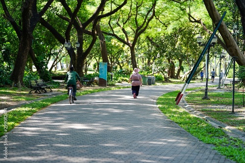 woman walking in park