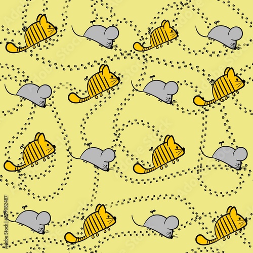 seamless pattern with travel icons