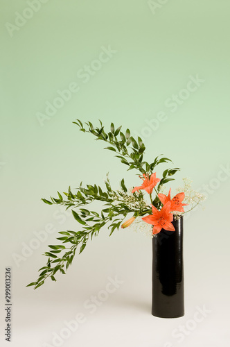 Fotografía de estudio de arreglo floral Ikebana