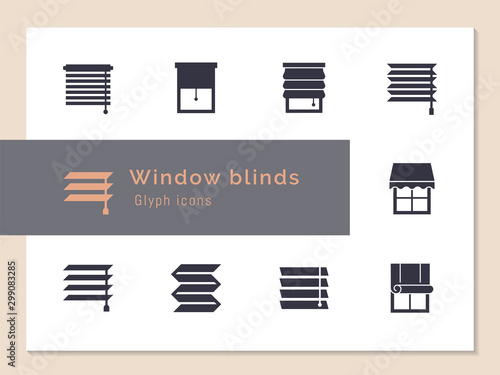 Vector isolated icons set of window blinds vector glyph icons.