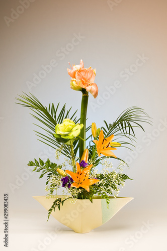Fotografía de estudio de arreglo floral Ikebana
