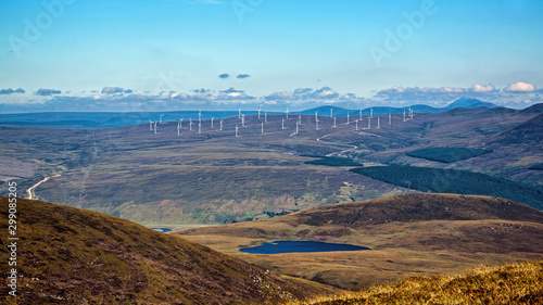Gordonbush wind farm from Ben Horn looking across Sutherland