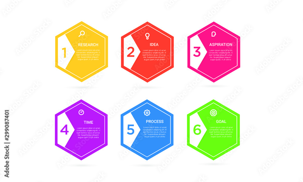 Vector hexagon Infographic stack chart design with icons and 6 options or steps. for business concept. Can be used for presentations banner, workflow layout, process diagram, flow chart Vector hexagon Infographic stack chart design with icons and 6 options or steps. for business concept. Can be used for presentations banner, workflow layout, process diagram, flow chart