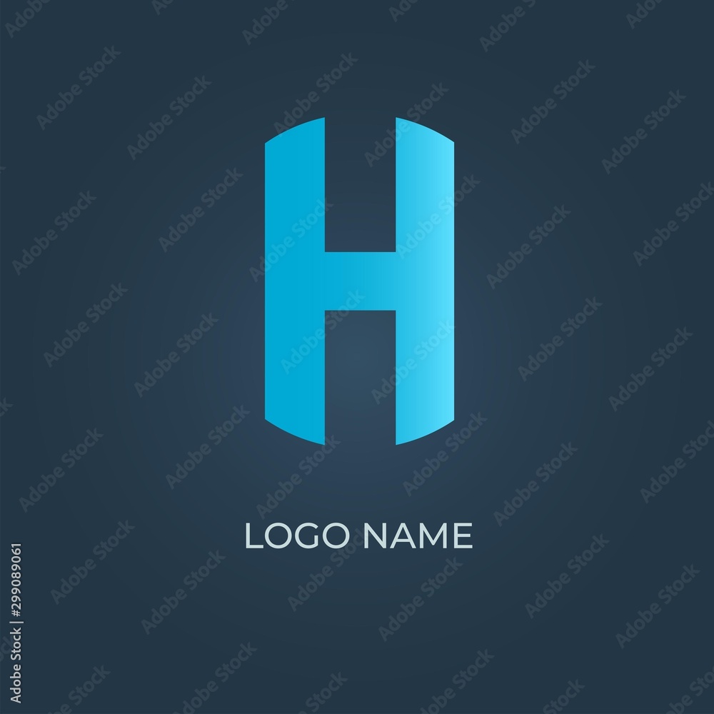 Alphabet letter H on isolated dark background Alphabet letter H on isolated dark background