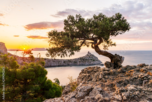 Landscapes of Crimea, sunrises and sunsets, mountains, sea, landscape of clouds and mountain landscapes photo