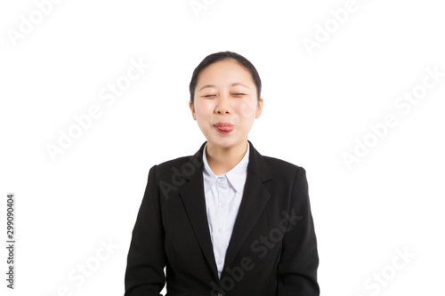 Modern business woman in the office with copy space