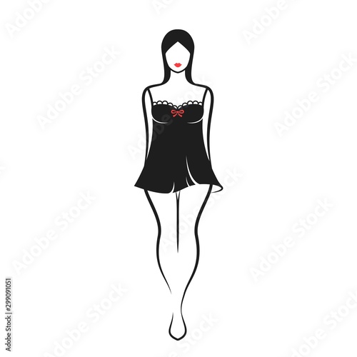 Woman in a nightgown lace