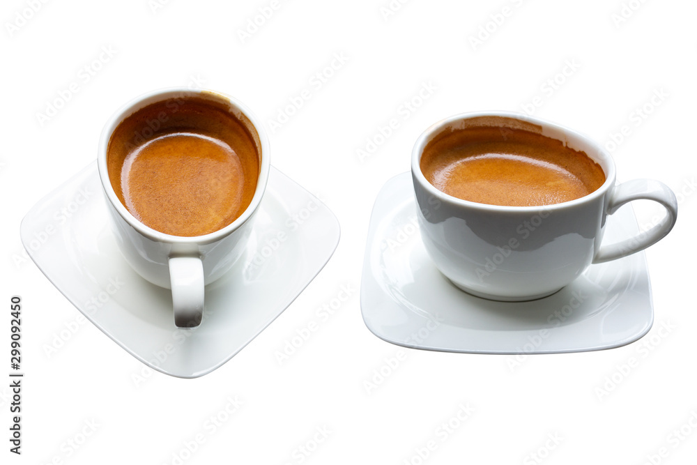 side view of espresso coffee cup isolated on white background side view of espresso coffee cup isolated on white background