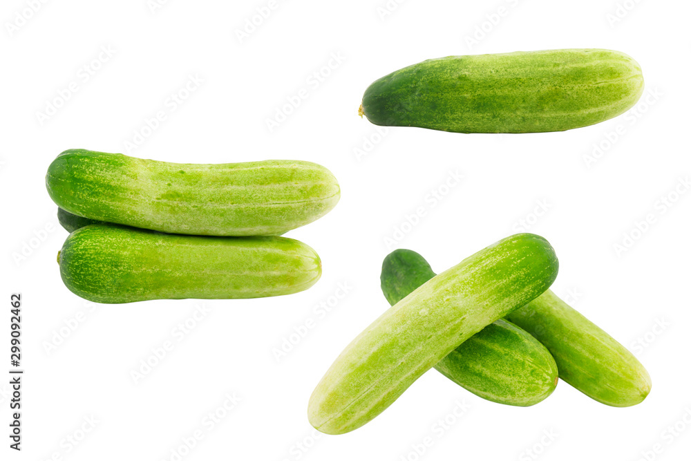 set of cucumbers isolated on white background set of cucumbers isolated on white background