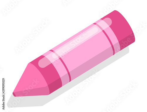 School stationery supply, 3d isometric pencil or drawing tool isolated object vector. Draw or write, art lesson equipment, schoolbag item, academic year instrument
