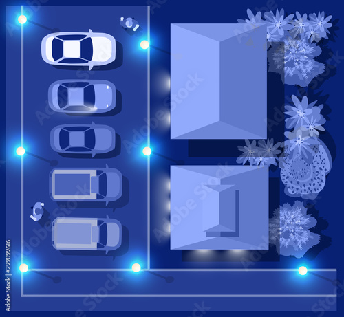 Ultraviolet building map top view city electric