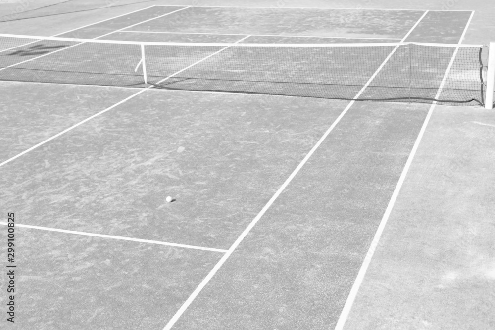Fototapeta premium Photo of red tennis court
