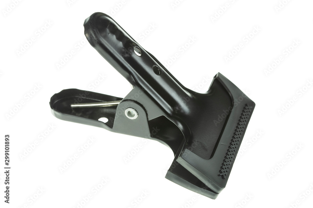 the black metal photo clips for background isolated on white background. the black metal photo clips for background isolated on white background.