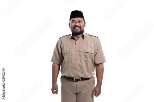 portrait of government worker wearing khaki uniform. pegawai negeri sipil of indonesia pns © Odua Images