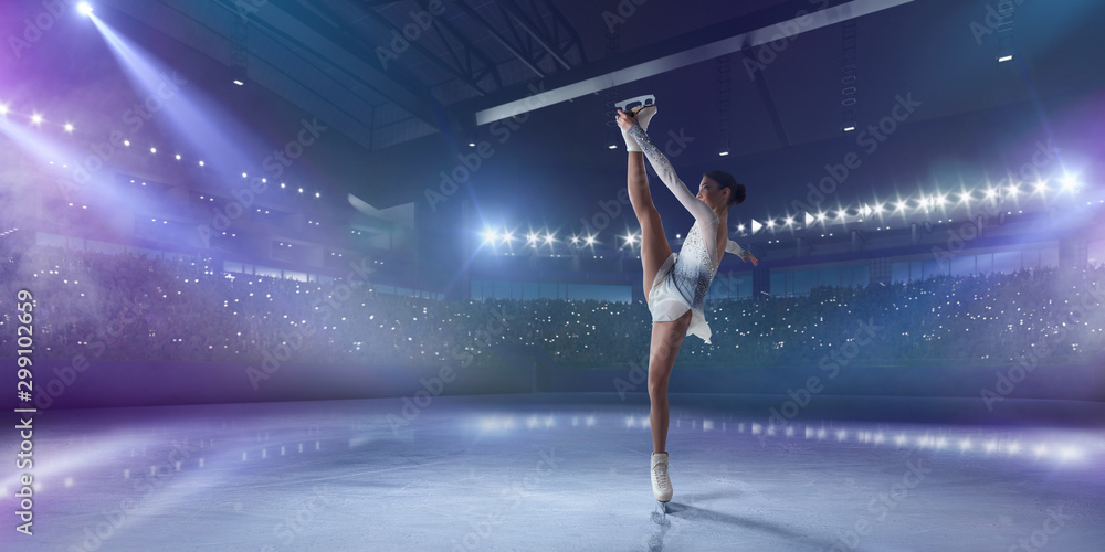 Figure skating girl in ice arena. Figure skating girl in ice arena.