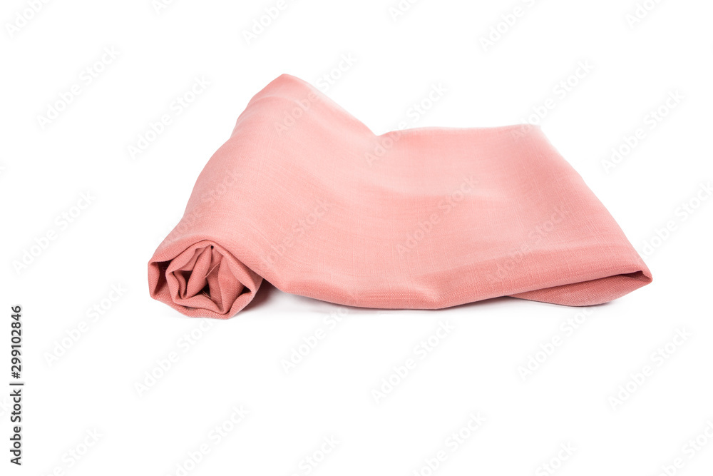 Pink cotton linen on a white background. Pink cotton linen on a white background.