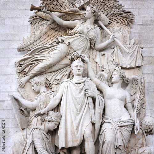 Paris, France - close up of Triumphal Arch