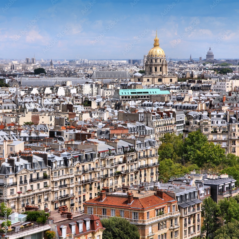 Paris city, France - aerial view