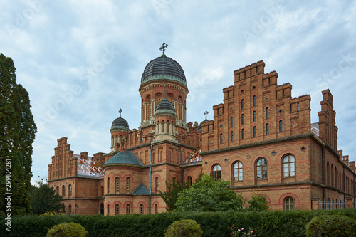 Chernivtsi National University, architectural ensemble of the Residence of Bukovynian and Dalmatian Metropolitans, Chernivtsi, Ukraine. Seminary wing, Church of the Three Holy Hierarchs.