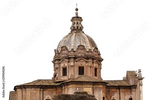 Photography Ancient church of the Saints Luca and Martina (1664) isolated on white backgroun