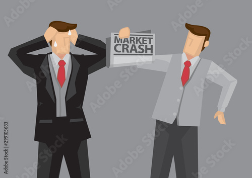 Devastating Market Crash News Vector Illustration