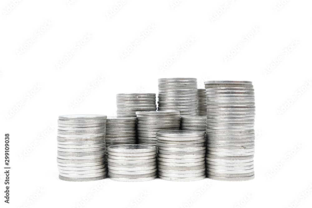 stack of coins isolated on white background stack of coins isolated on white background
