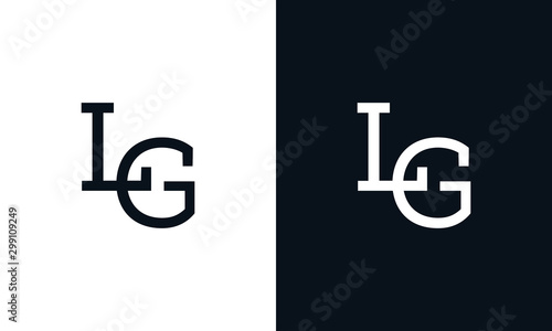 Minimalist line art letter LG logo. This logo icon incorporate with two letter in the creative way.