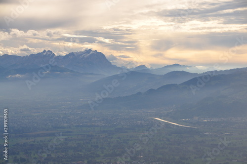 the Alps and the Rhine valley seen from the Pfänder, Voralberg, Austria