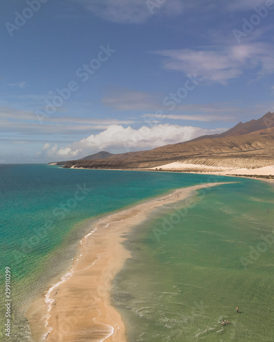 Sotavento kite surfing lagoon in Fuerteventura Canary island Spain
