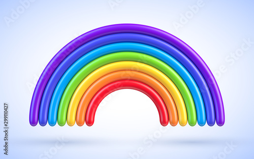 Colorful rainbow arch 3d vector illustration