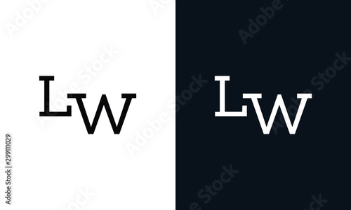 Minimalist line art letter LW logo. This logo icon incorporate with two letter in the creative way.