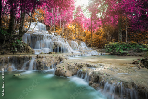 Fototapeta Naklejka Na Ścianę i Meble -  Amazing waterfall at colorful autumn forest