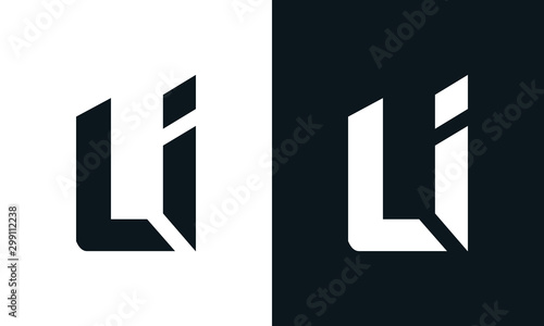 Modern abstract letter LI logo. This logo icon incorporate with two abstract shape in the creative process. photo