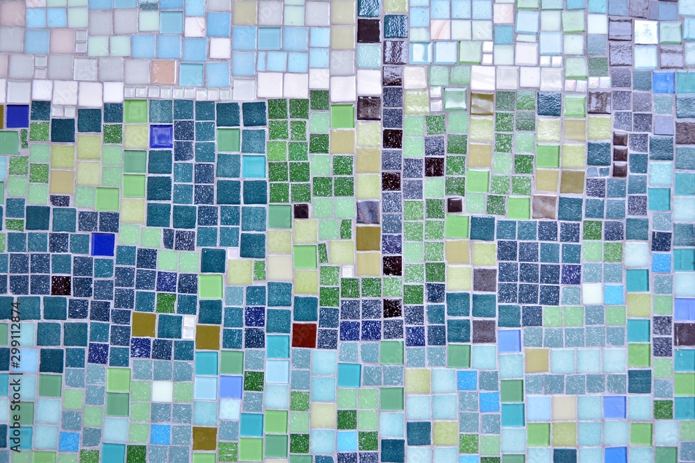 Fototapeta premium Colorful mosaic glass tile wall