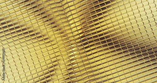 gold foil tiles texture background 3D rendering