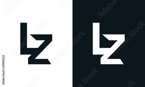 Modern abstract letter LZ logo. This logo icon incorporate with two abstract shape in the creative process.