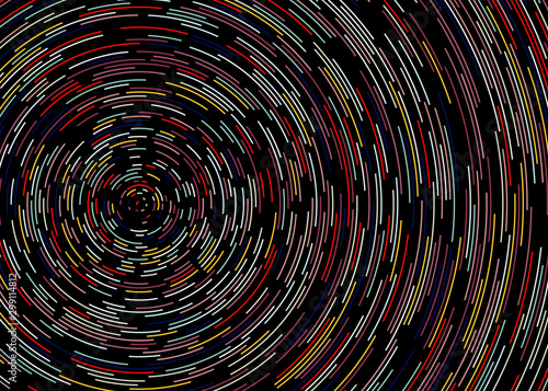 Colorful Universe Circular Distribution Computational Generative Art background illustration