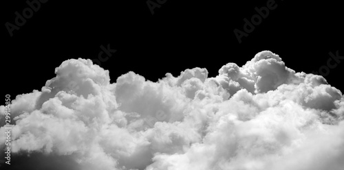 white clouds isolated on black background