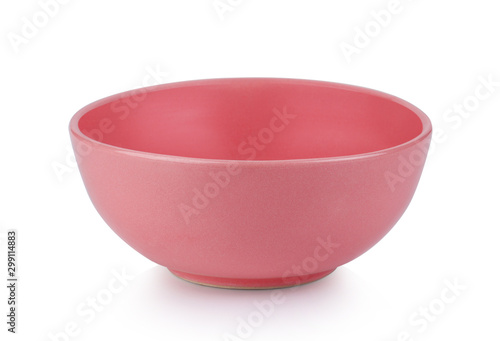 pink bowl isolated on white background