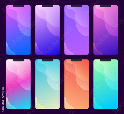 Set of multiple phone screen backgrounds and wallpapers