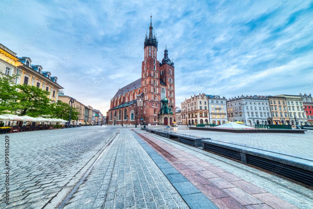 St. Mary's Basilica on the Krakow Main Square during the Day, Krakow