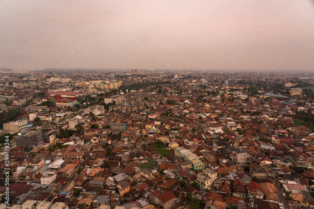 Cityscape of Palembang at dusk