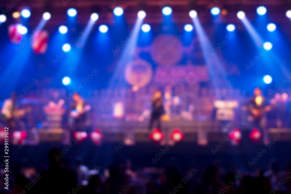 Blur stage and light concert concert background. Background image with concert crowd. Party concept