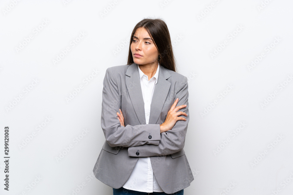 Young business woman over isolated white background portrait Young business woman over isolated white background portrait