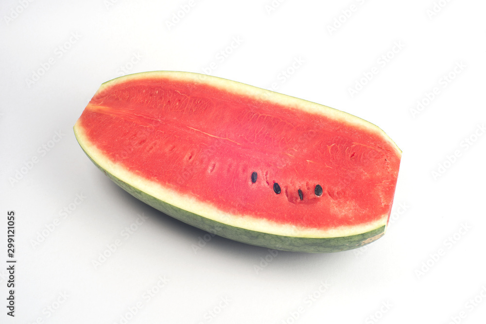 Half of ripe watermelon isolated on white Half of ripe watermelon isolated on white
