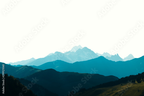 Canvas Print Beauty blue mountains range mockup isolated