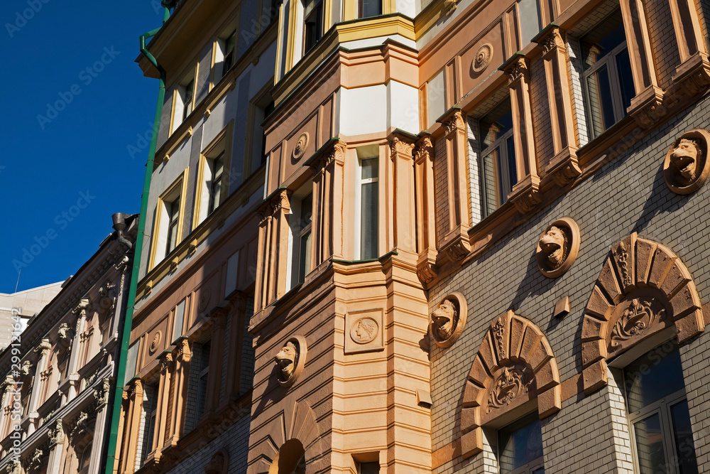 Fragment of the facade of a residential building