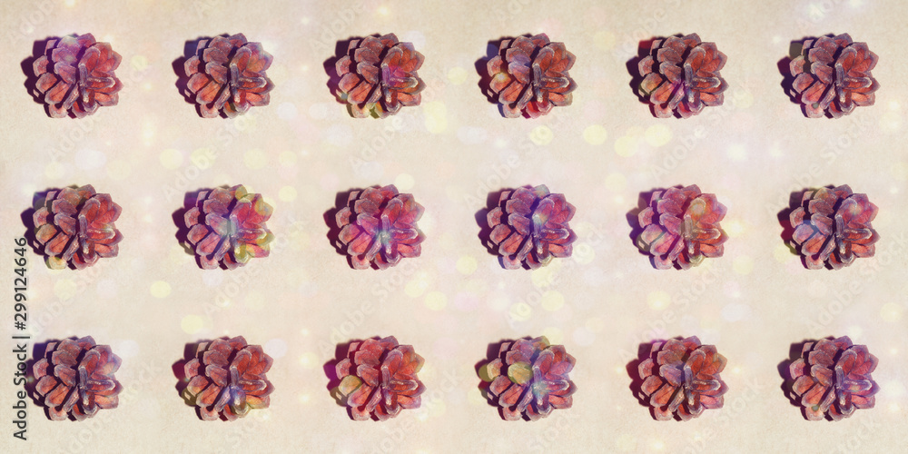 Naklejka premium fir cones on a light background. Christmas, new year