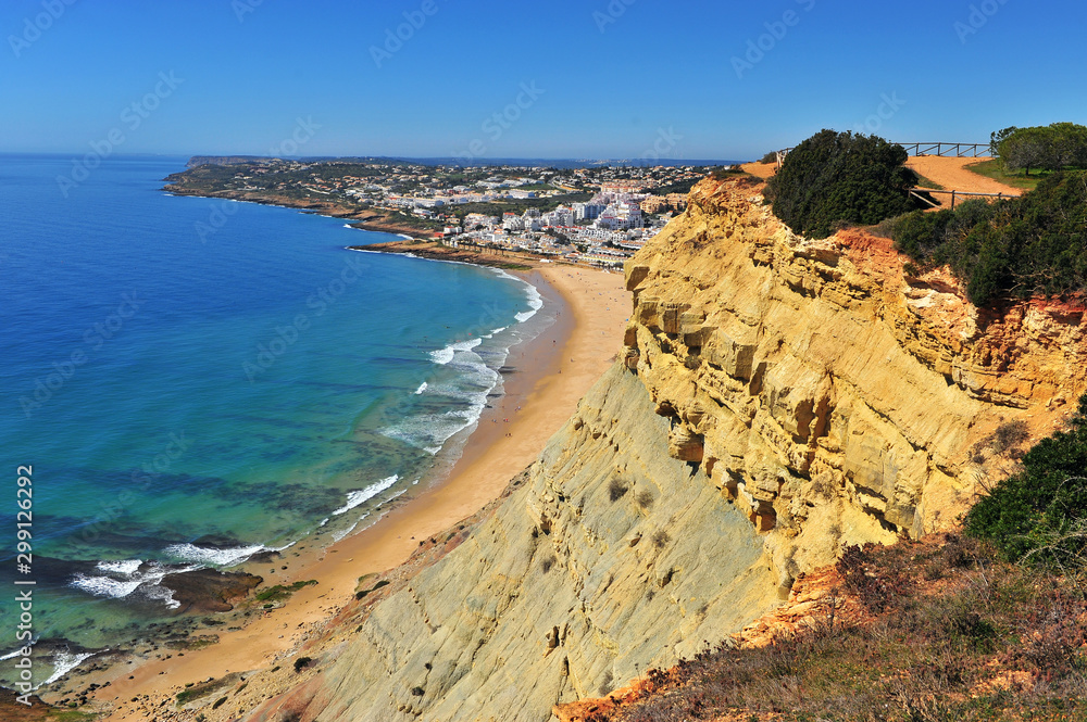 BEautiful landscape of Algarve coastline on summer